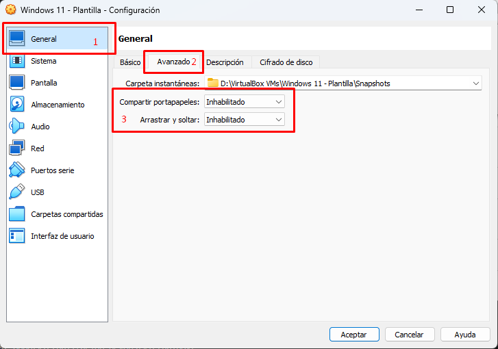 Configuración de copiar y pegar entre máquinas